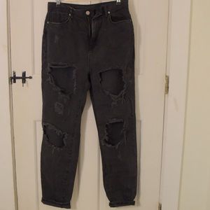 BDG high rise, distressed, mom jeans